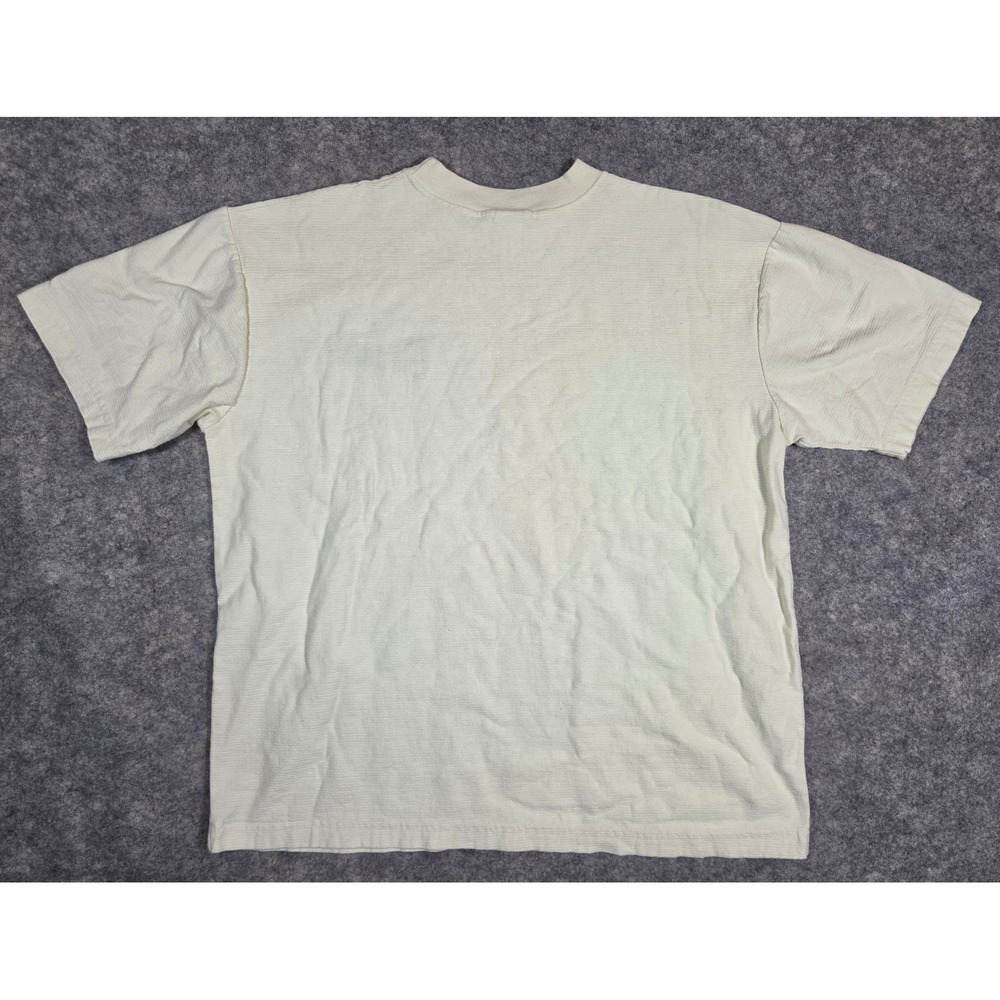 Vintage Girl Scouts of the USA Shirt Cream Ribbed Embroidered Floral Vintage XL - Picture 6 of 7
